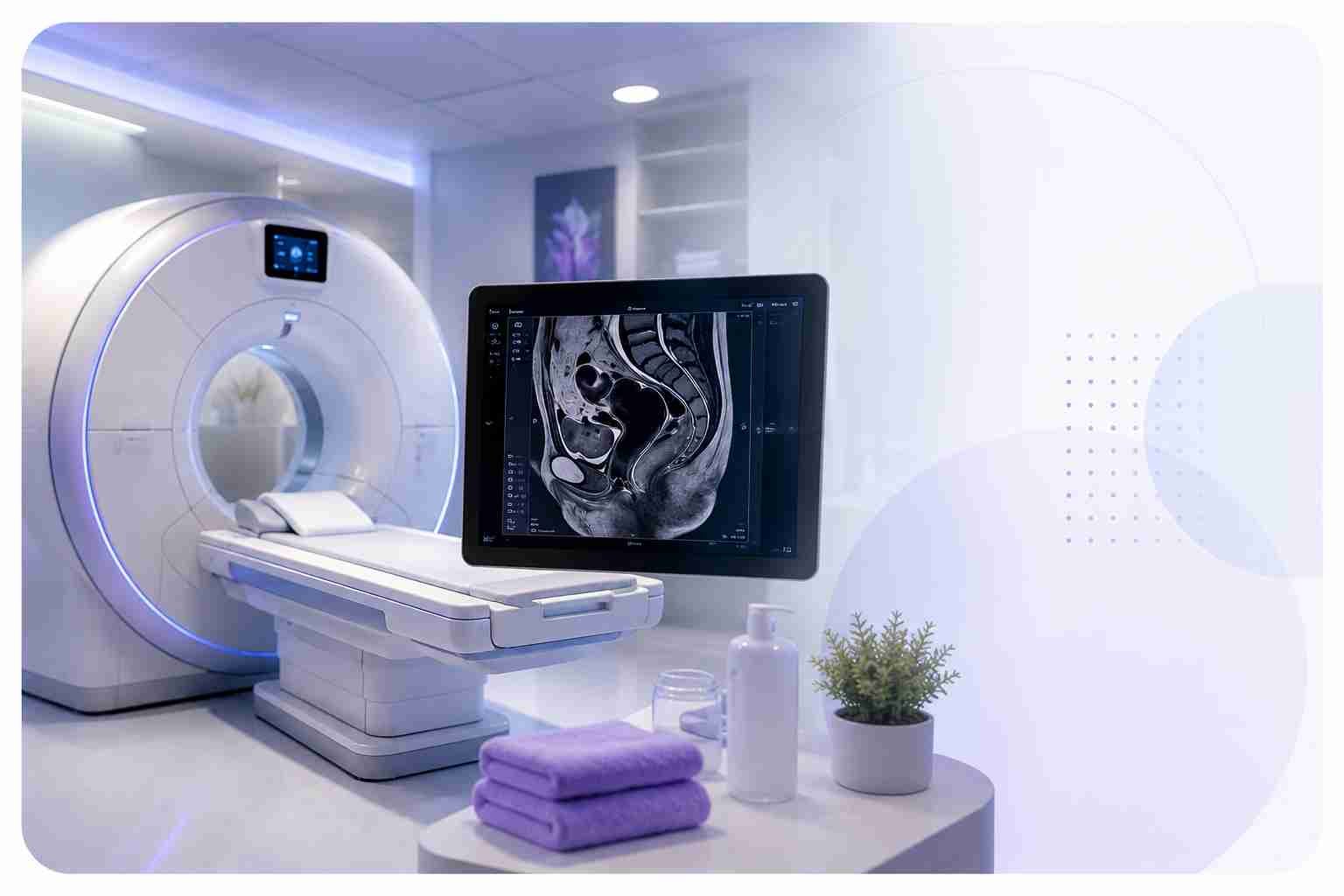 Ilustração de ressonância magnética da pelve utilizada para contextualizar a investigação da Doença de Crohn